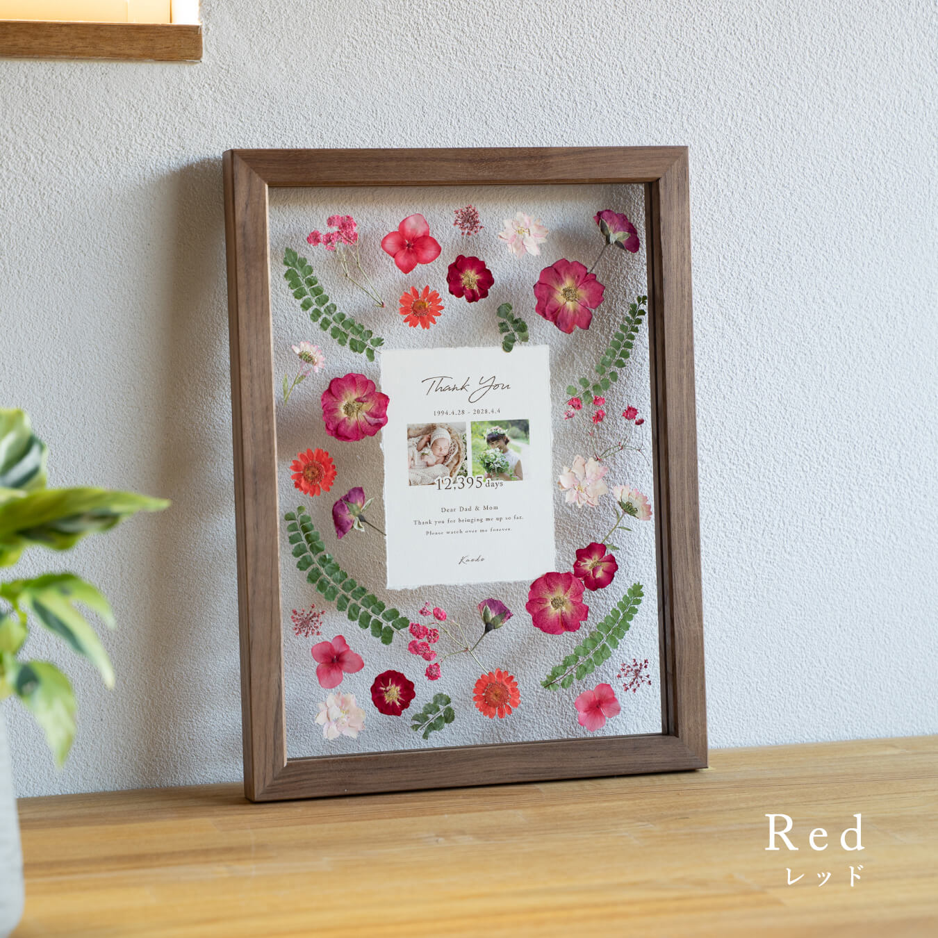 【両親贈呈品】押し花フレーム / 新色追加♪【子育て感謝状・還暦祝い・結婚記念】