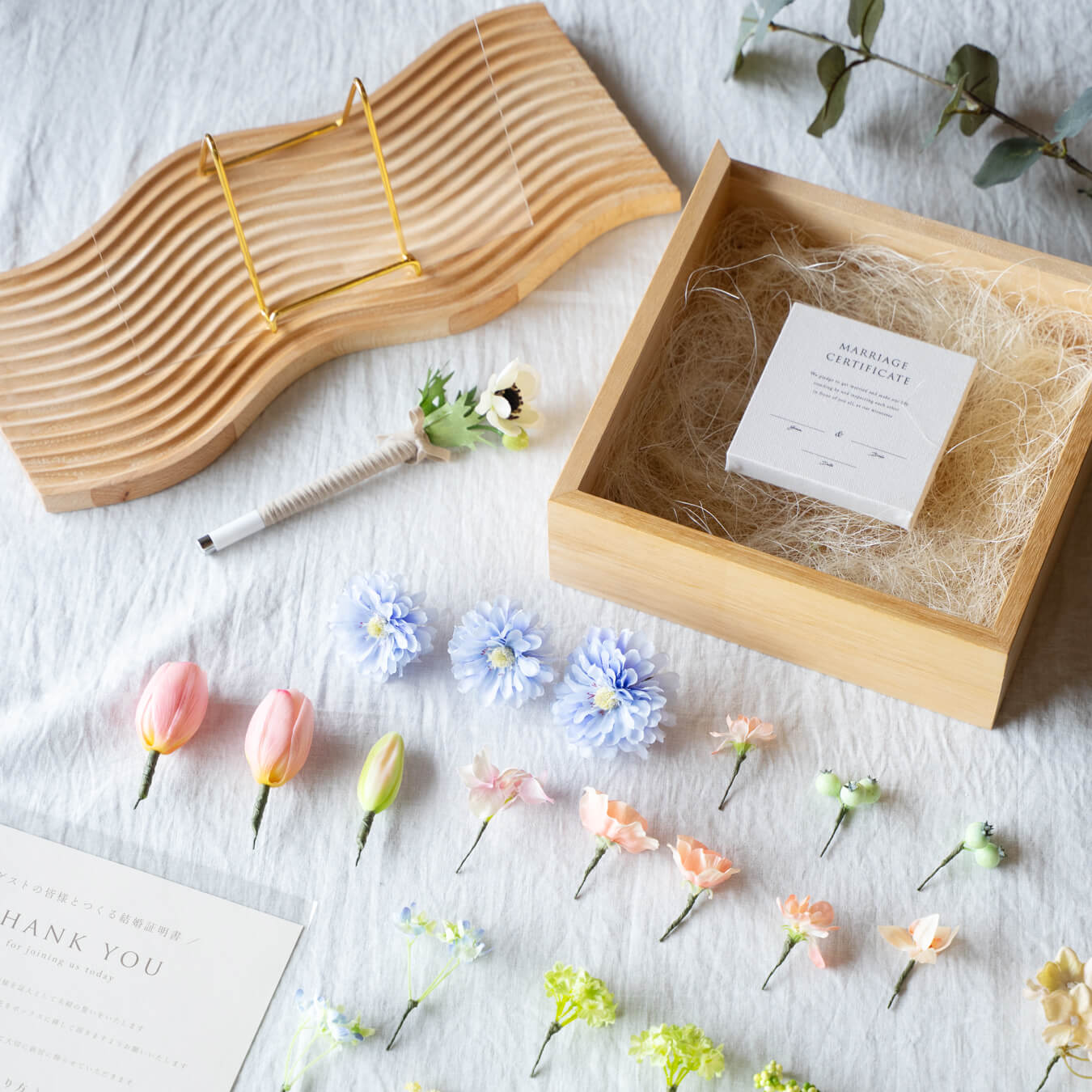 ゲスト参加型結婚証明書|キャンバスタイプ(シャーベットカラー / アーティフィシャルフラワー)